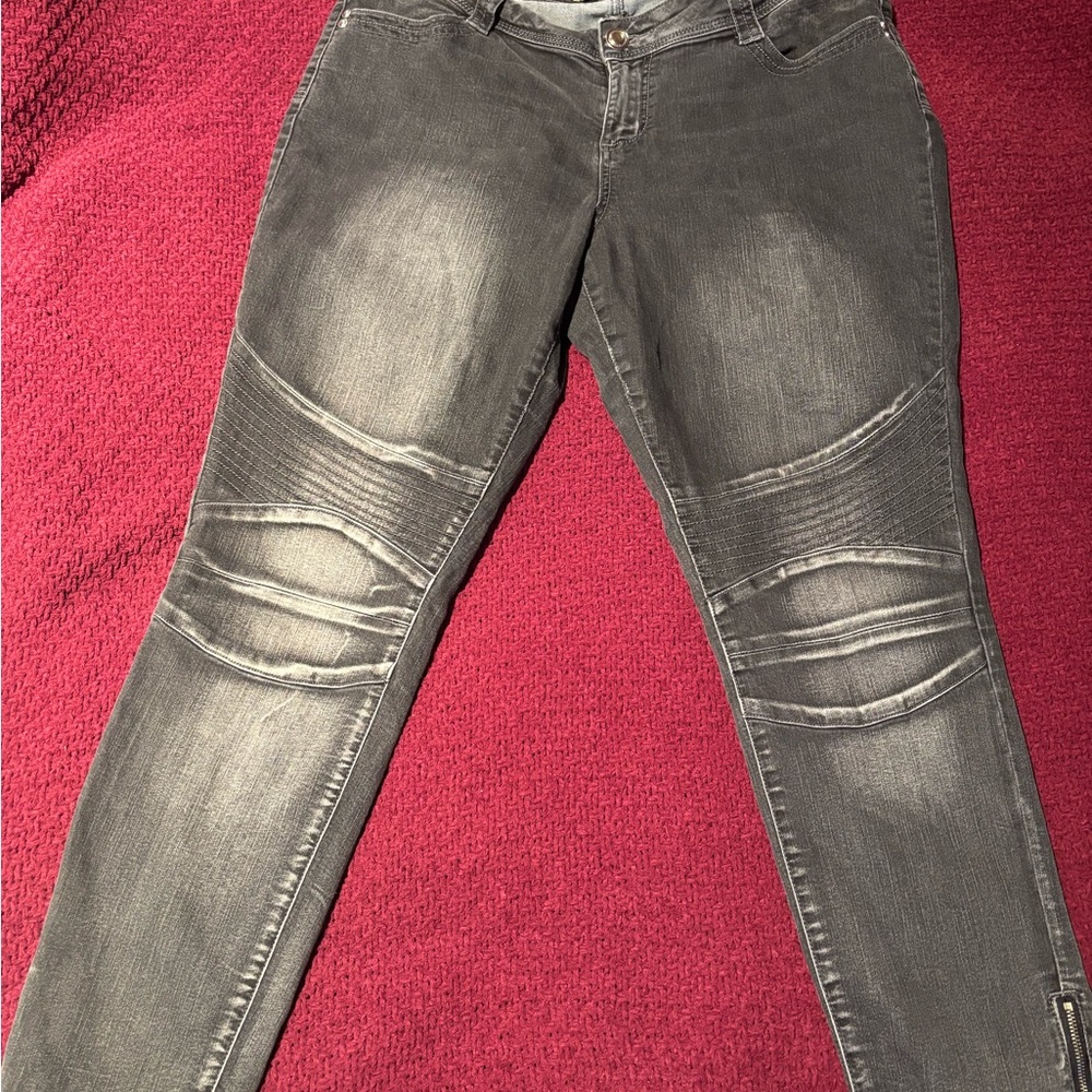 Brina & Em Women's Chic Gray Skinny Jeans Size 14